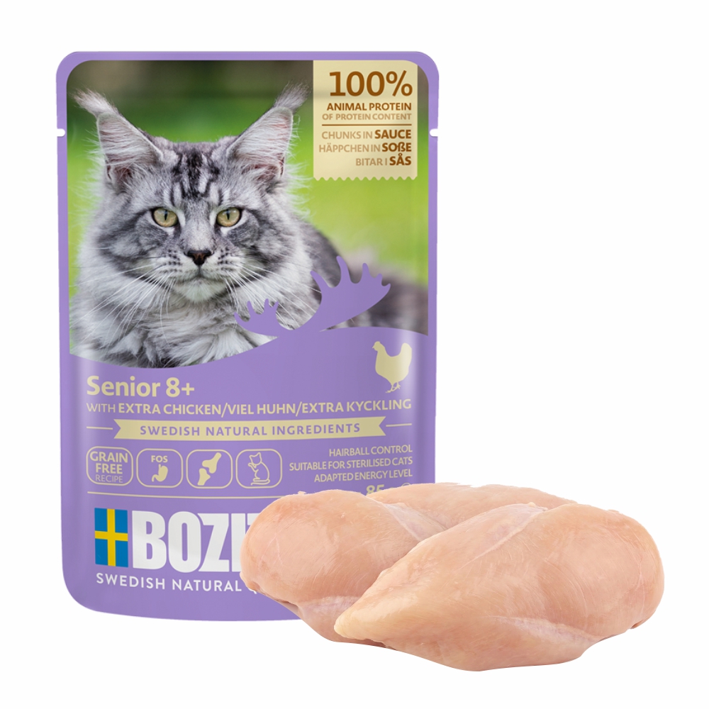 Karma dla kota BOZITA senior 8+ z wołowiną w sosie 85g